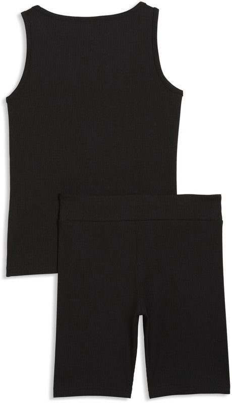 Puma ess erhöhtes Rippen-Tanktop und kurze Leggings im Set g
