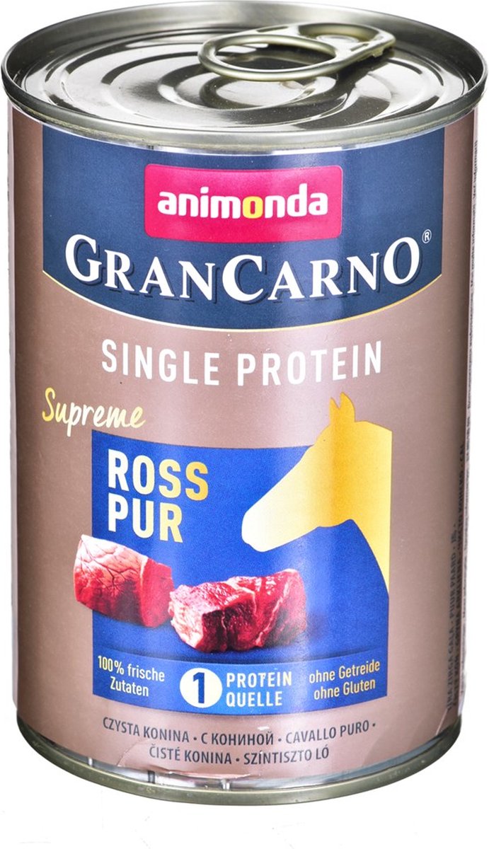 Animonda Grancarno Einzelproteingeschmack: Pferdefleisch – Dose 400 g