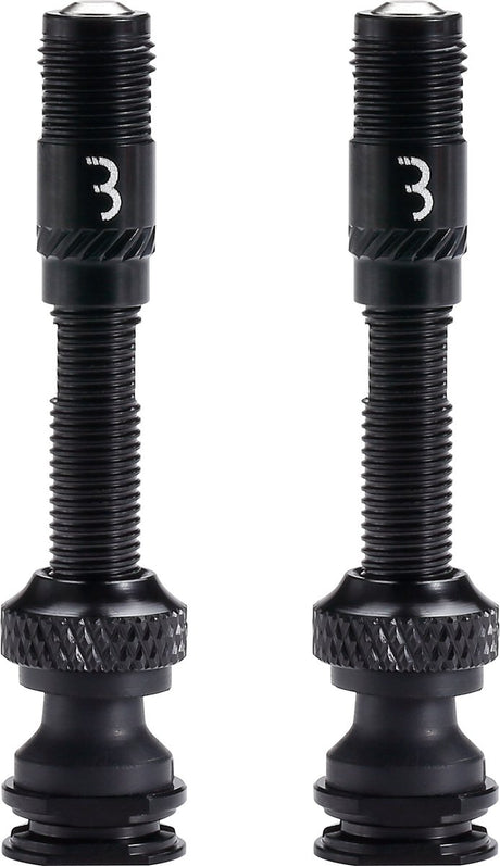 Bbb cycling corecap al valve - tubeless ventielset - 300% meer luchtstroom - universele pomp-compatibiliteit - aluminium - 40mm - 2 stuks - zwart - bti-166