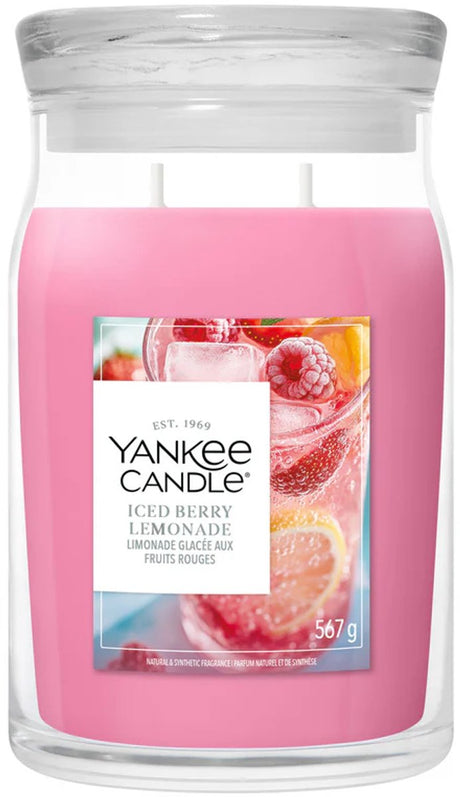 Yankee Candle – Duftkerze mit Eisbeere und Limonade, großes Glas – 90 Brennstunden – zwei Dochte