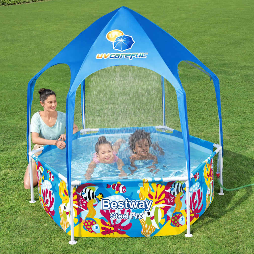 Bestway Kinder -Schwimmbad Stahl UV uv über den Boden 183x51 cm vorsichtig