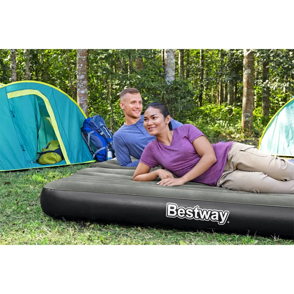 Bestway Luchtbed 3-in-1 opblaasbaar 188x99x25 cm zwart en grijs