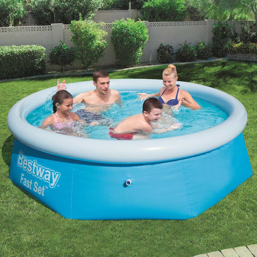 Bestway Swimming Pool oppblåsbart raskt sett rundt 244x66 cm 57265