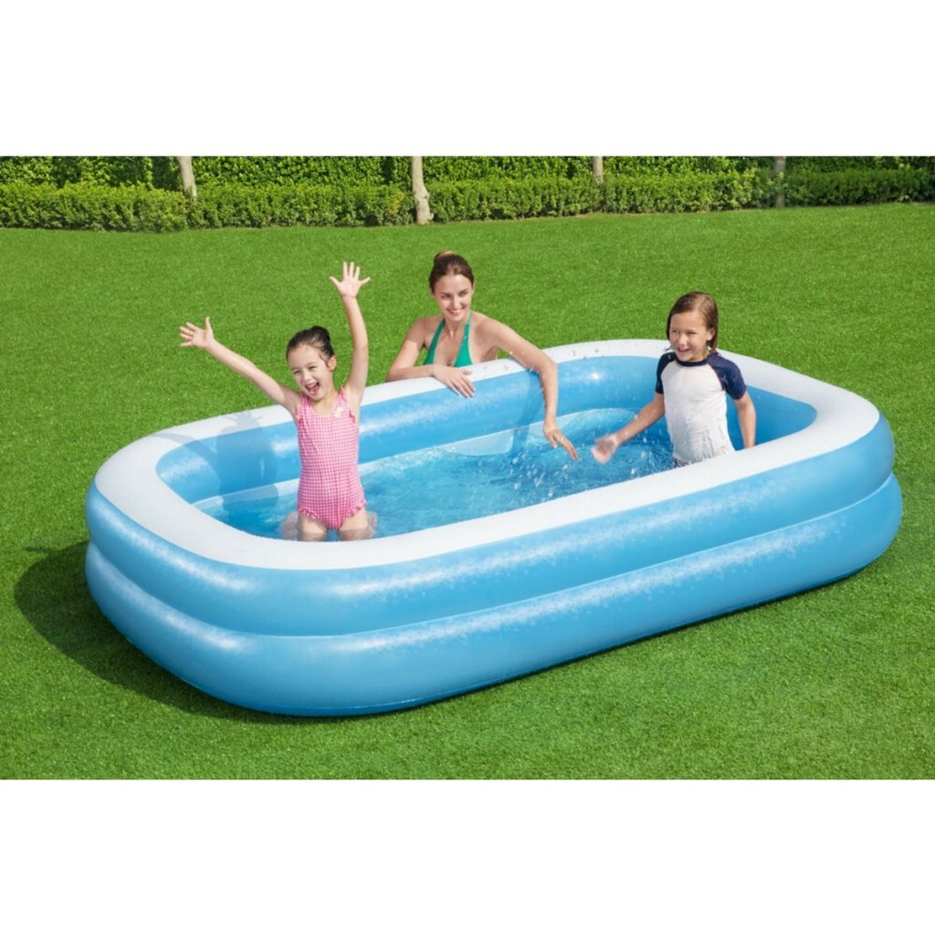 Bestway aufblasbarer Schwimmbad 262x175x51 cm blau weiß