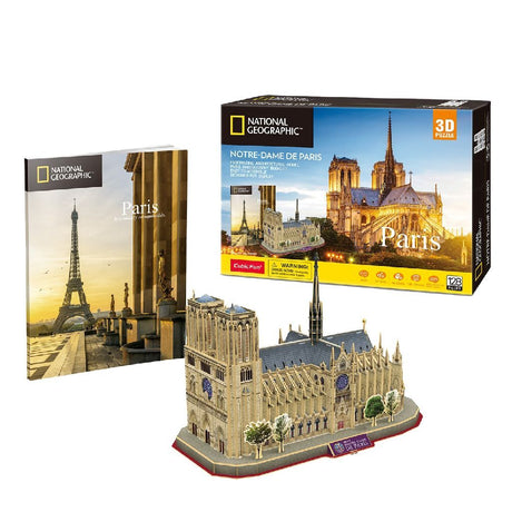 Kubisches lustiges National Geographic 3D-Puzzle „Notre-Dame Paris“, 128 Teile