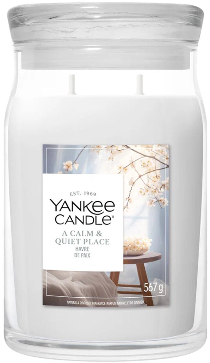 Yankee Candle – eine ruhige, ruhige Ort-Duftkerze im großen Glas – 90 Brennstunden – zwei Dochte