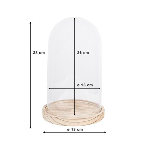 Clayre Eef Glasglocke 6gl2170 transparent 18x28 cm