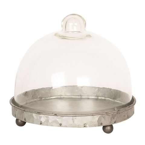Clayre Eef Glasglocke 6gl2492 grau transparent 16x15 cm