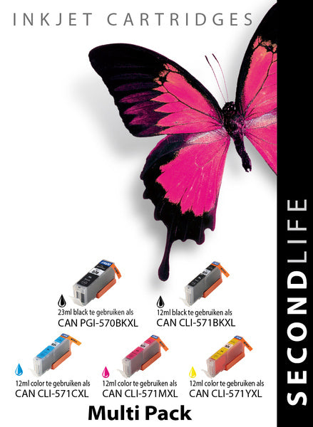 Kangaro SL-11011239 Patrone Secondlife Canon Multipack 570 571 Serie