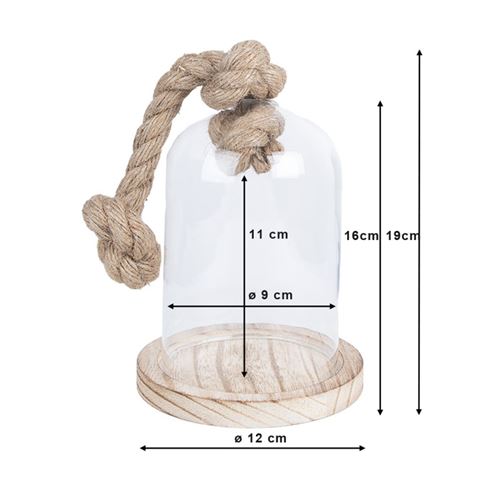 Clayre Eef 6gl2220 Glasglocke transparent 12x19 cm