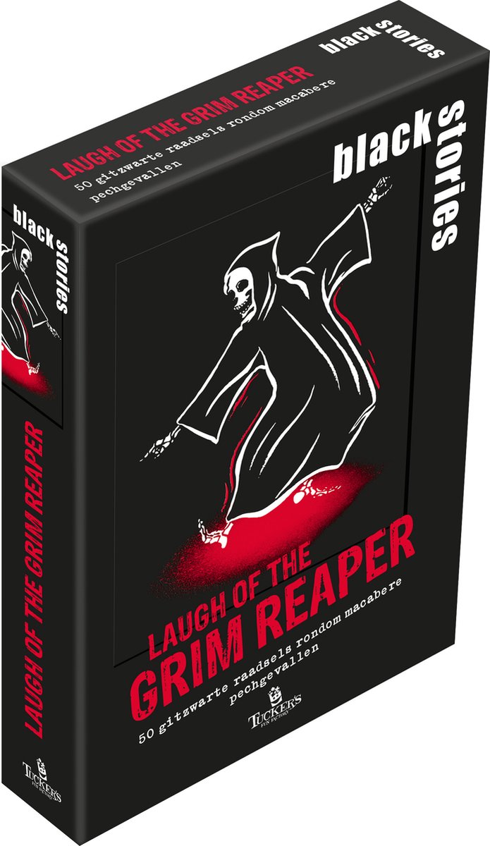 Black stories tucker's fun factory kaartspel laugh of the grim reaper.