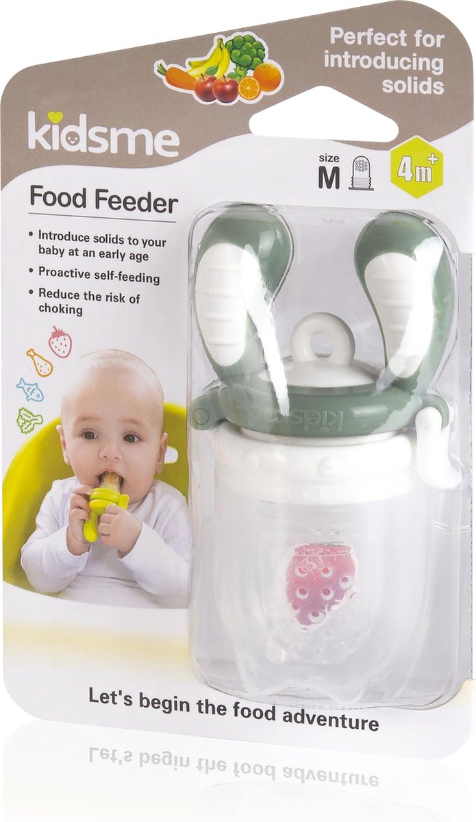 Kidsme Fruchtsauger, Saugbeutel für Babys – Größe M – Grau