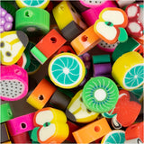 Creativ Company Figurenperlen, Obst, D 10 mm, Lochgröße 1,5 mm, ca. 60 Stück, 60 Stück 1 Karton
