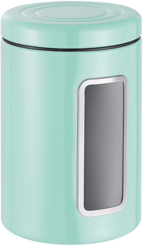 Wesco Classic Line Vorratsbehälter mit Fenster | 2 Liter | Metall - Minze | Vorratsglas