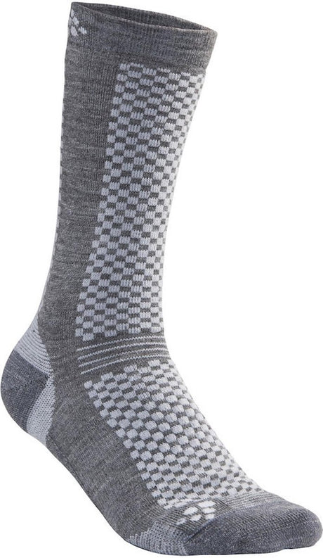 Craft 2er-Pack warme Socken Mid – Thermosocken aus Merinowolle – 48 – Grau