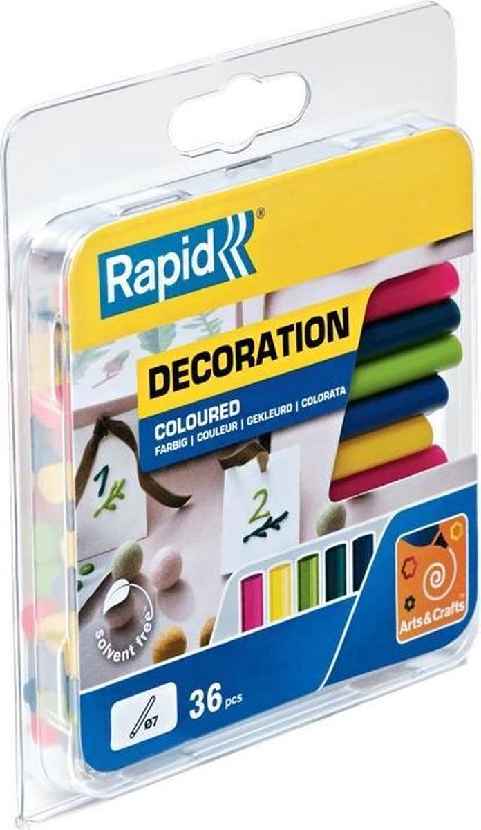 Rapid 5001426 Klebestifte - modern gefärbt - 7x94mm (36Stk)