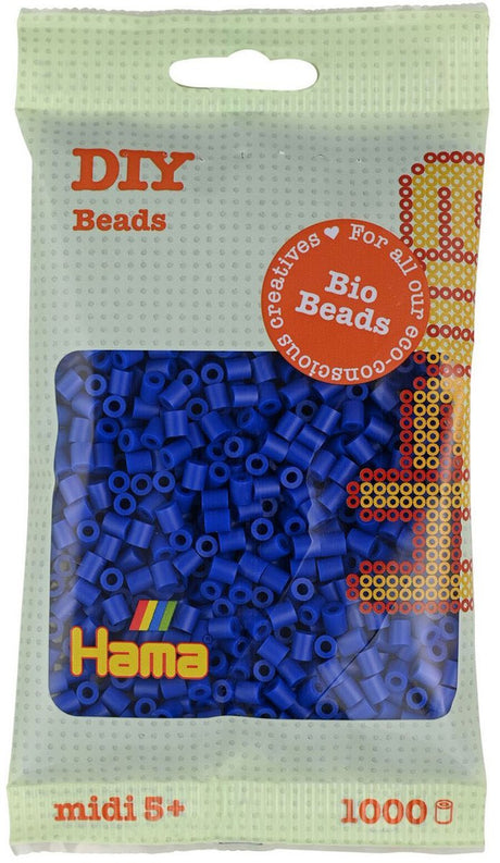 Hama Midi-Bio-Bügelperlen – Blau (008), 1000 Stück.