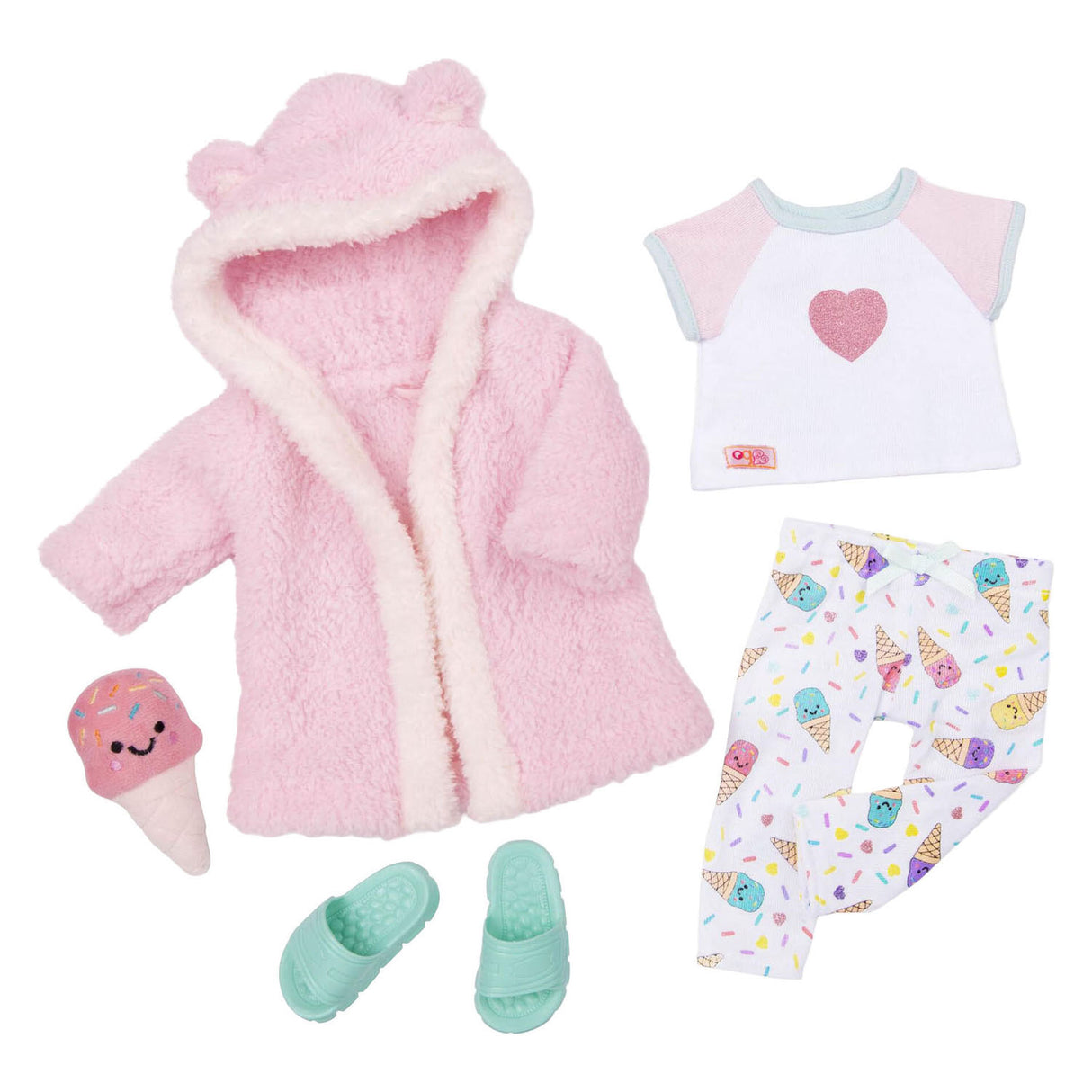 Puch deluxe outfit pyjama en kamerjas voor poppen