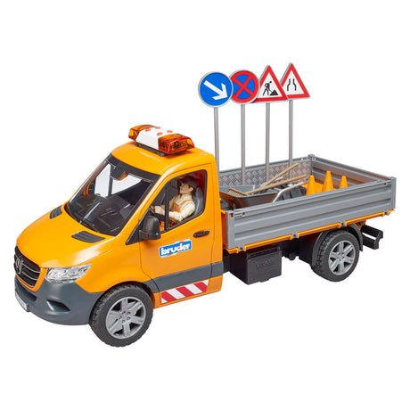 Bruder Mercedes-Benz Sprinter Straßenbau + Figur und Zubehör