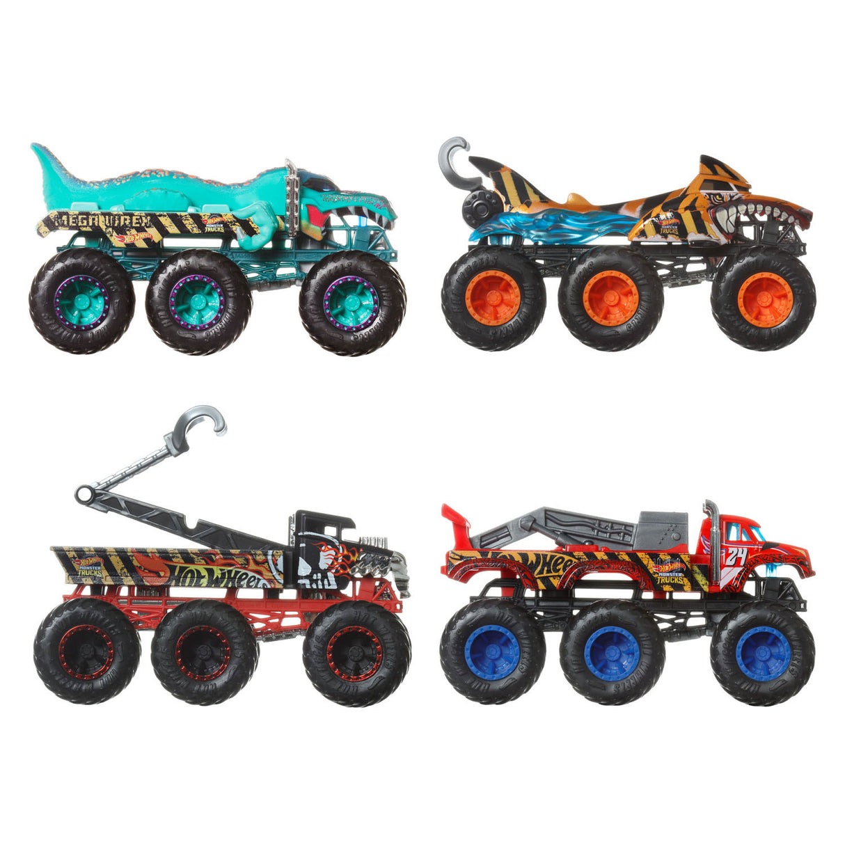 Hot-Wheels-Monstertrucks-Monstertrucks-Reihe mit großen Installationen