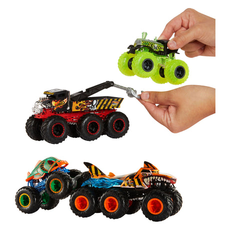 Hot-Wheels-Monstertrucks-Monstertrucks-Reihe mit großen Installationen