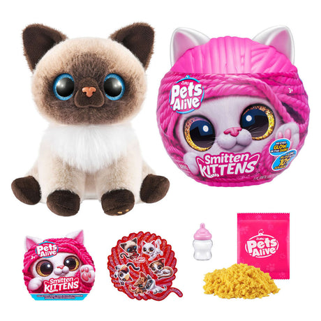 Zuru pets alive smitten kittens interactieve pluche knuffel