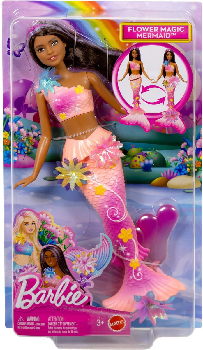 Mattel Barbie Meerjungfrau mit magischen Blumen rosa