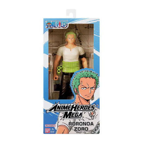 Bandai – Anime-Helden – One Piece – Anime Heroes Mega 30 cm große Zoro-Figur – große bewegliche Figur – Roronoa Zoro Manga-Figur – One Piece, offizielle Lizenz – Spielzeug für Kinder ab 4 Jahren – 38332
