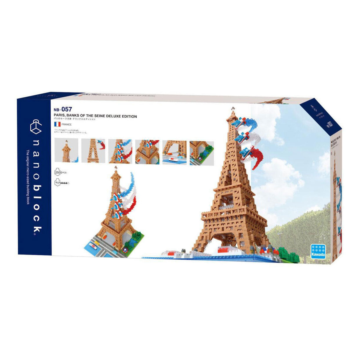 Bandai – Nanoblock – Eiffelturm Deluxe – Minifigur aus Ziegelsteinen, 2500 Teile – Bausatz, Montagemodell, Denkmäler, Paris – Bausatz, Spielzeug für Kinder ab 12 Jahren und Teenager, Erwachsene – NBC057