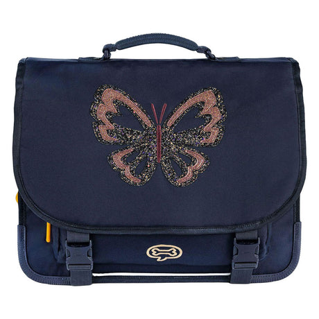 Stones and bones glitter butterfly navy cedar schooltas