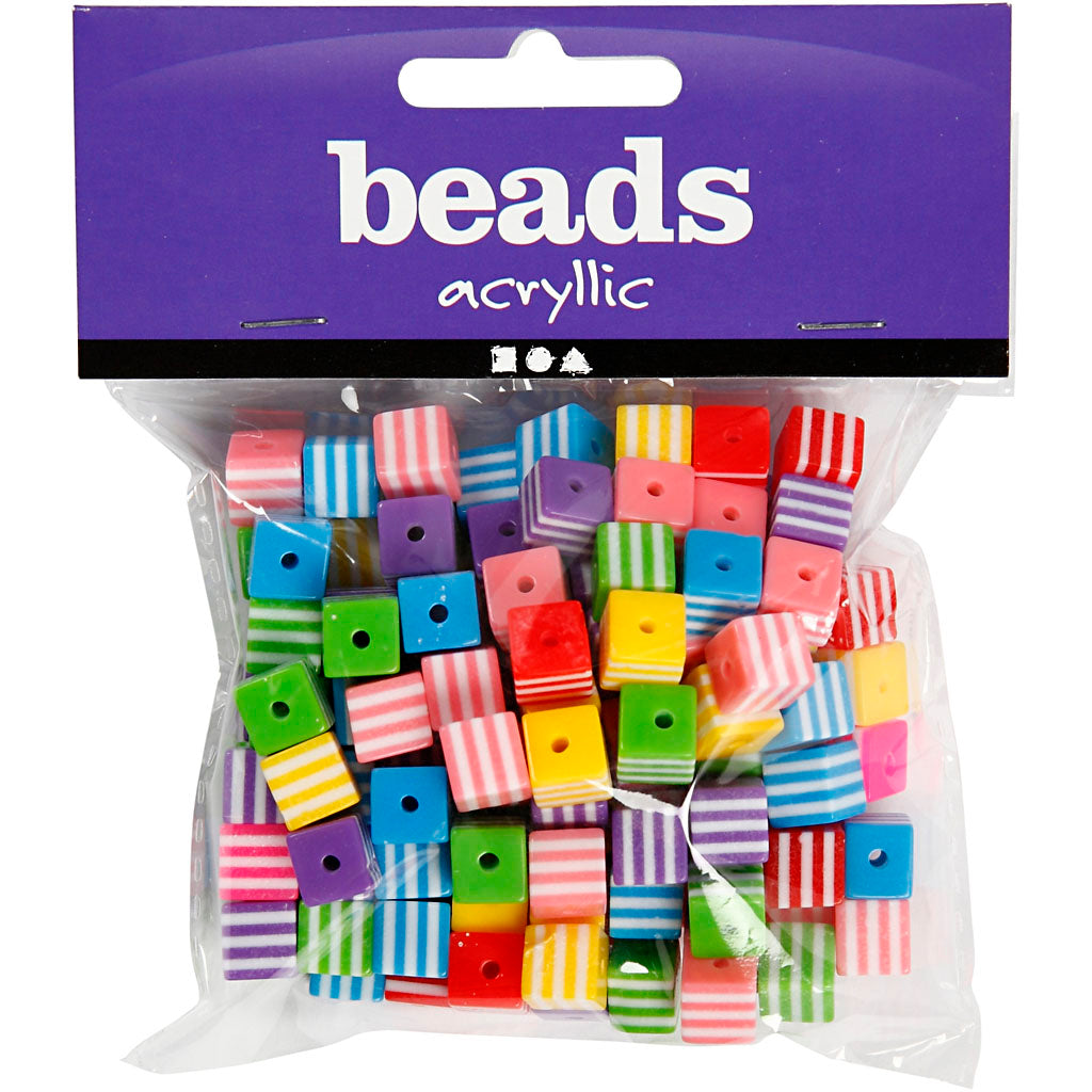 Creativ Company Multi Mix, Größe 8x8 mm, Lochgröße 2,5 mm, ca. 135 Stück, 80 g, 110 ml 1 Karton