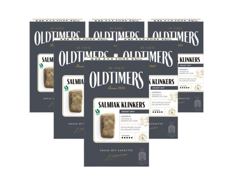 Oldtimer Salmiakklinker schwarz und weiß (6x 185gr)