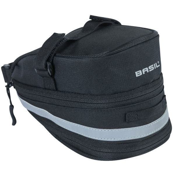 Basil Mada Satteltasche - kompakt, schwarz, 1l, Klettverschluss, Fahrradzubehör