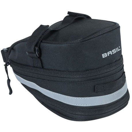 Basil Mada Satteltasche - kompakt, schwarz, 1l, Klettverschluss, Fahrradzubehör