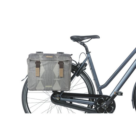 Basilel Elegance Doppelfahrradsack, Chateau Taupe, Recycling Pet, Universal Bridge, 40-49L