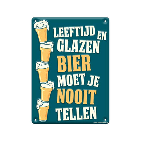 Paperdreams Texttafel Metall 22x16,5cm – Alter und Biergläser