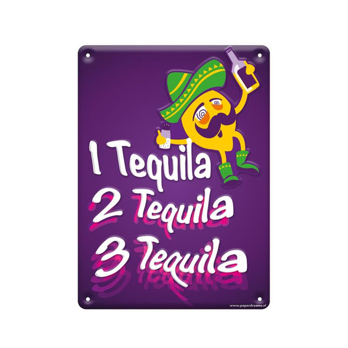 Paperdreams Textschild aus Metall – Tequila trinken