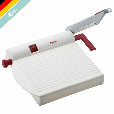 Westmark Käseschneider mit scharfem Messer, variable Schnittstärke, Retro-Design, Edelstahl, Aluminium-Kunststoff, Fromarex, weiß rot silber, 7000RT60