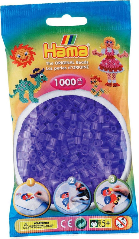 Hama Bügelperlen – 1000 Stück – Flieder transparent