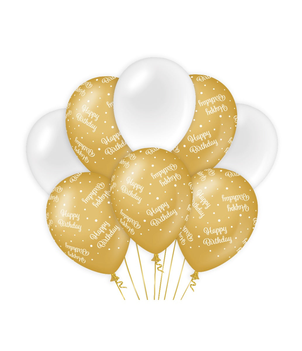 Paperdreams Deko-Luftballons Gold Weiß – Geburtstag