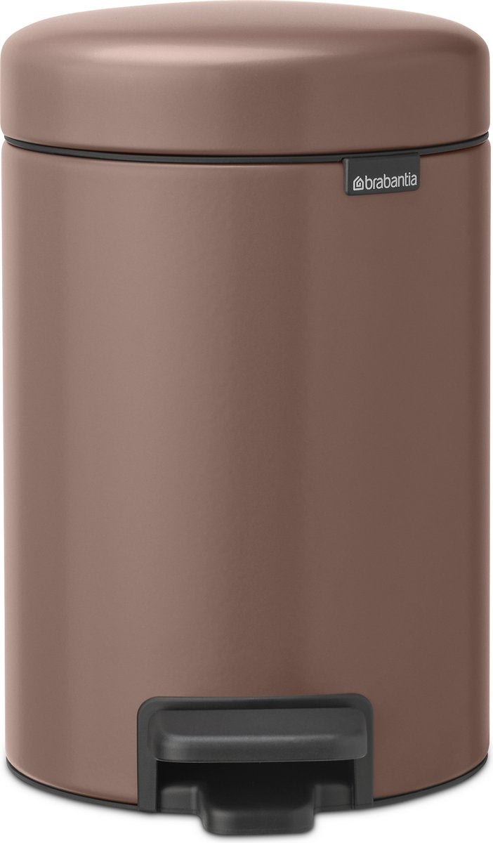 Brabantia Newicon Abfallbehälter – 3 Liter – Badezimmer – Satin Taupe