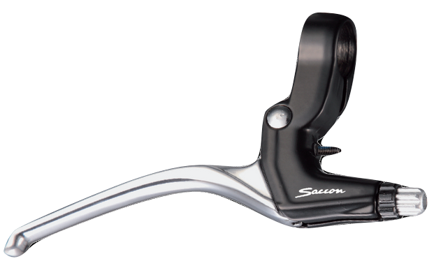 Saccon Brake Handle Set 4-Finger V-Brake Silver Black 2-Piece