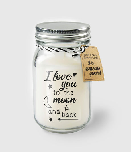 Paperdreams black white scented candles - to the moon and back