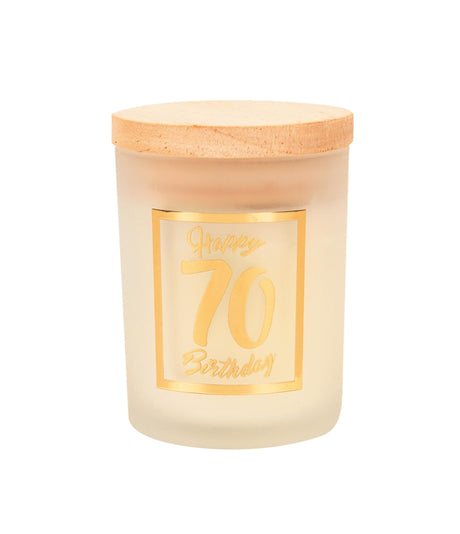 Paperdreams Duftkerze klein gold weiß – 70 Jahre