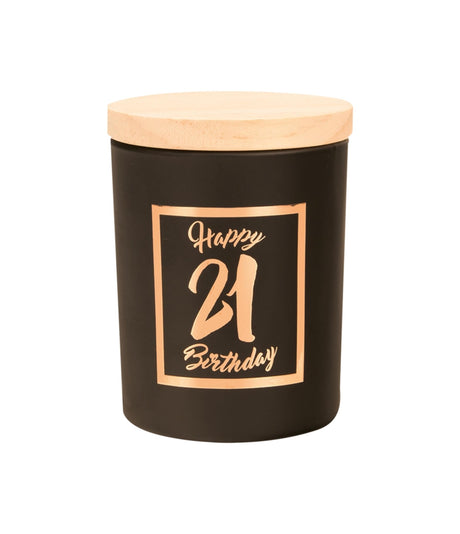 Paperdreams Duftkerze klein rosa schwarz – 21 Jahre