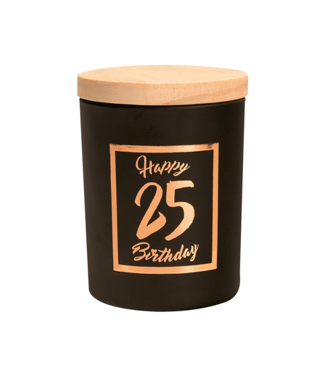 Paperdreams Duftkerze klein rosa schwarz – 25 Jahre
