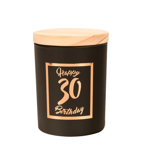 Paperdreams Duftkerze klein rosa schwarz – 30 Jahre