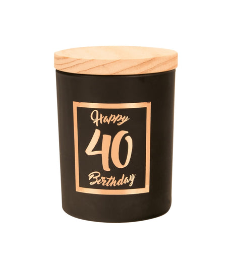Paperdreams Duftkerze klein rosa schwarz – 40 Jahre