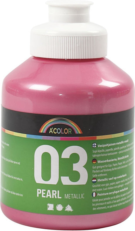 A-Color Acrylfarbe Metallic, Metallic, Hellrot, 500 ml 1 Flasche