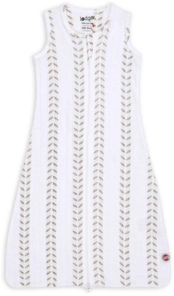 Lodger hopper - baby zomerslaapzak - hydrofiel - creme - 62cm - 0.3 tog - biologisch katoen
